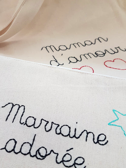 SUR COMMANDE - Tote Bag brodé