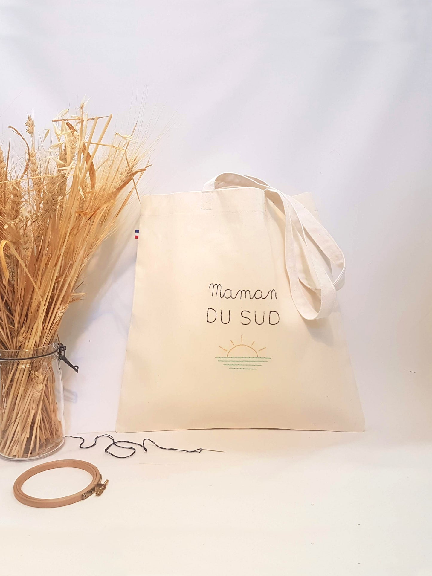 Tote Bag Brodé - Fêtes des Mères - Marinette Machin Chouette